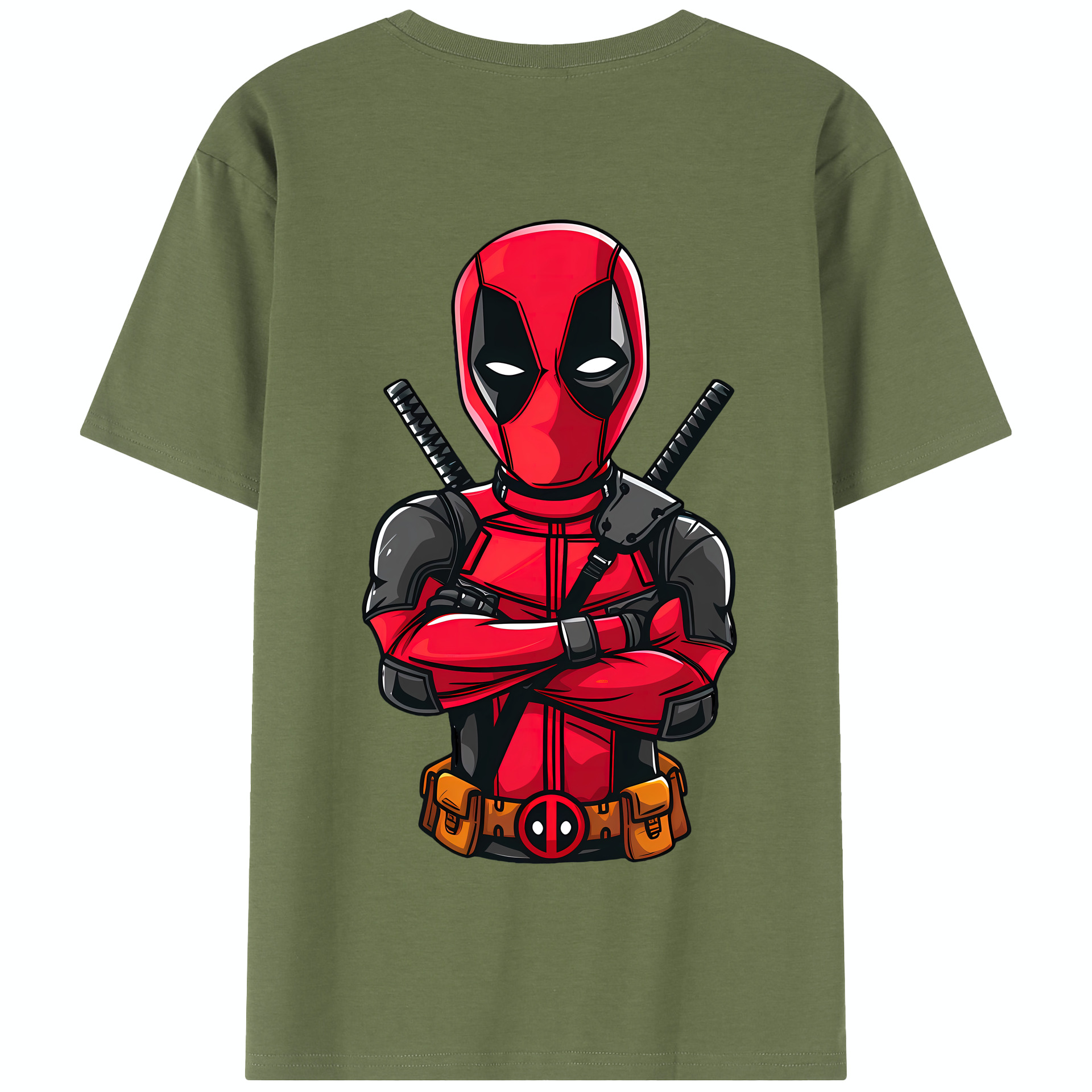 （画像用） Deadpool デッドプール 綿100％半袖Tシャツ（背面プリント）